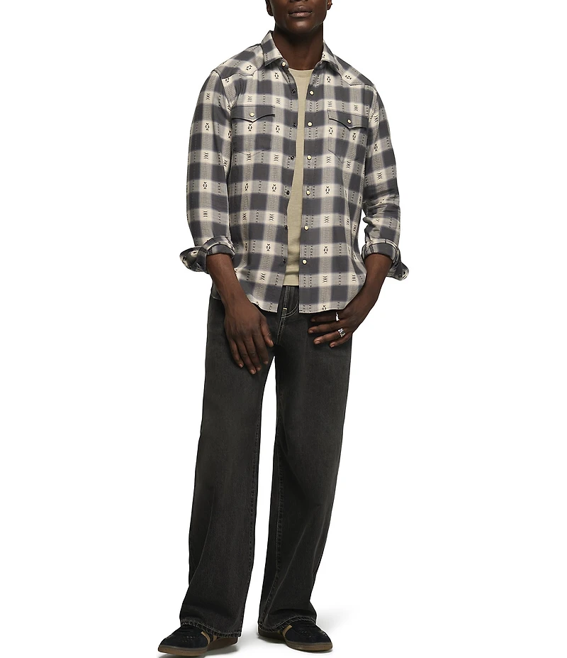 Lucky Brand Plaid Dobby Western Shirt