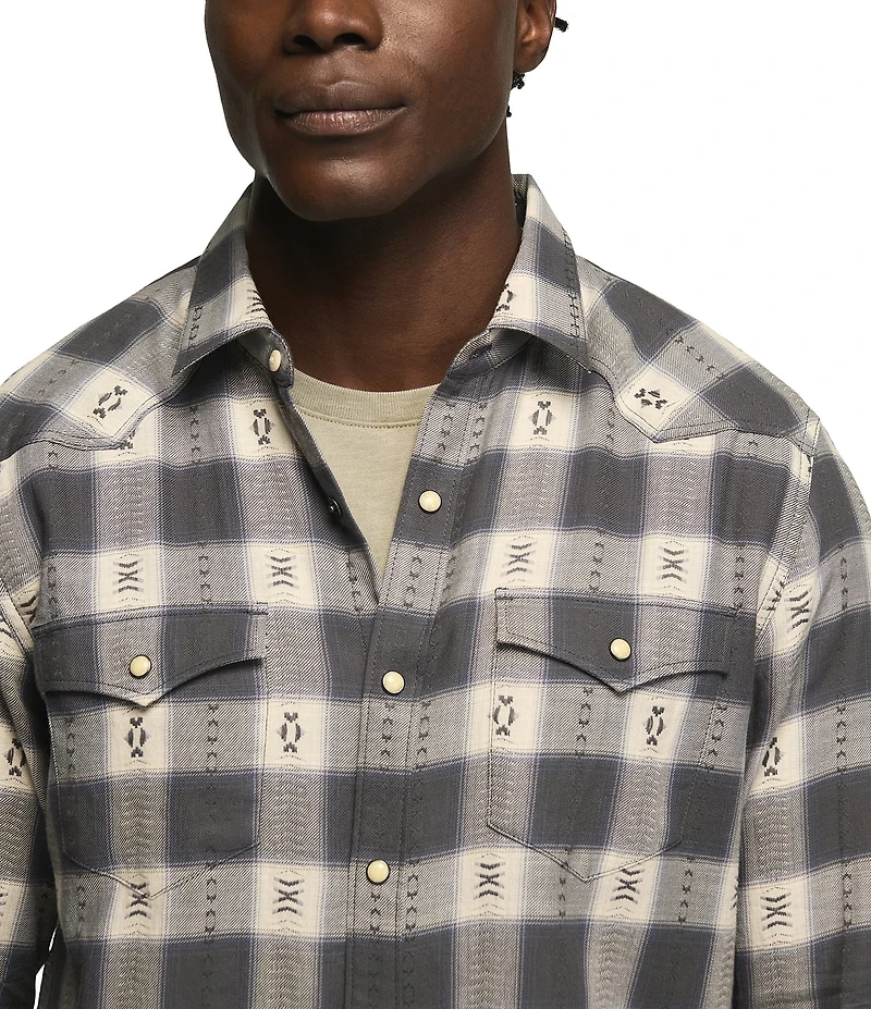 Lucky Brand Plaid Dobby Western Shirt
