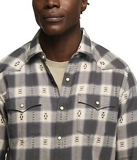 Lucky Brand Plaid Dobby Western Shirt