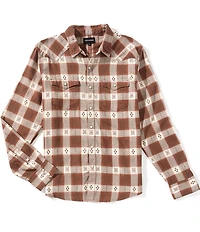 Lucky Brand Plaid Dobby Western Shirt