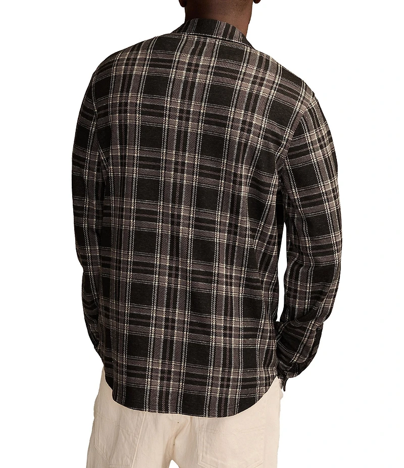 Lucky Brand Plaid Long Sleeve Brushed Knit Jersey Shirt
