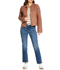 Lucky Brand Point Collar Long Sleeve Button Down Sweater