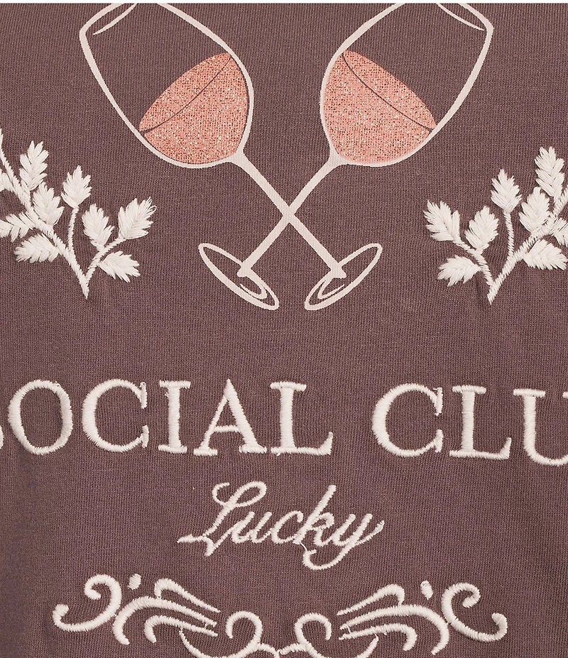 Lucky Brand Rose All Day Crew Neck Short Sleeve Graphic T-Shirt