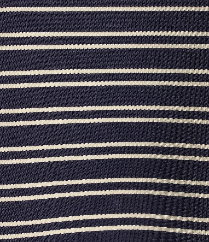 Lucky Brand Sandwash Stripe Contrast Trim Crew Neck Short Dolman Sleeve Top