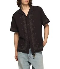 Lucky Brand Short Sleeve Bandana Camp Collar Shirt
