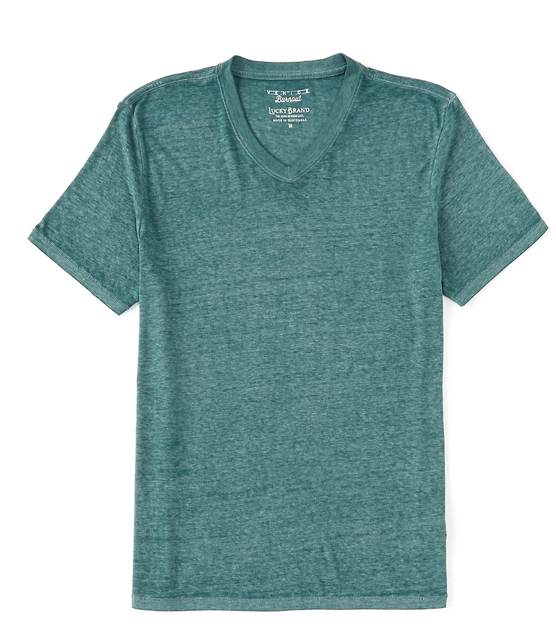 Lucky Brand Short Sleeve Burnout V-Neck T-Shirt