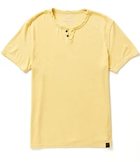 Lucky Brand Short Sleeve Button Notch Neck Venice Burnout T-Shirt