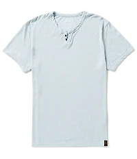 Lucky Brand Short Sleeve Button Notch Neck Venice Burnout T-Shirt