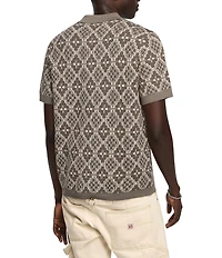 Lucky Brand Short Sleeve Jacquard Button Front Shirt