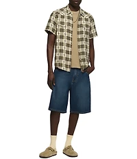 Lucky Brand Short Sleeve Mesa Western Jacquard Plaid Shirt