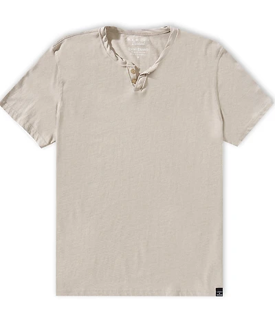 Lucky Brand Short Sleeve Venice Burnout Notch Neck Henley T-Shirt