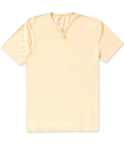 Lucky Brand Short Sleeve Venice Burnout Notch Neck Henley T-Shirt