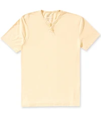 Lucky Brand Short Sleeve Venice Burnout Notch Neck Henley T-Shirt