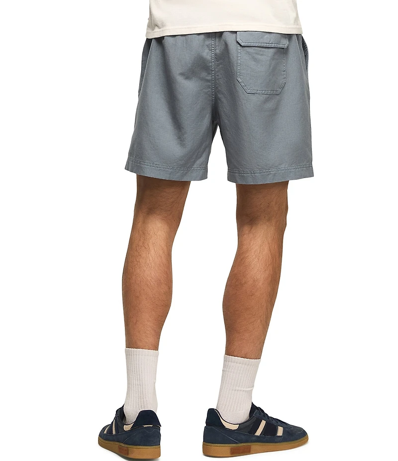 Lucky Brand Solid 7#double; Linen Pull-On Shorts