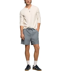 Lucky Brand Solid 7#double; Linen Pull-On Shorts