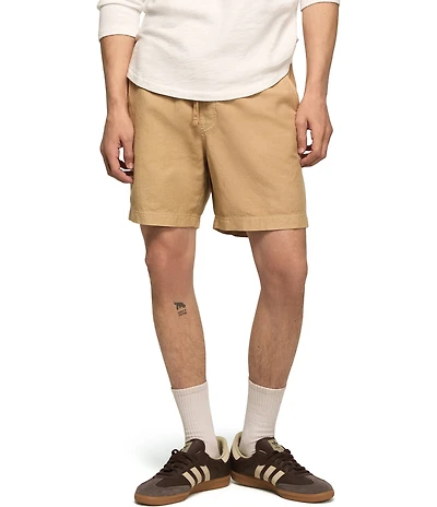 Lucky Brand Solid 7#double; Linen Pull-On Shorts