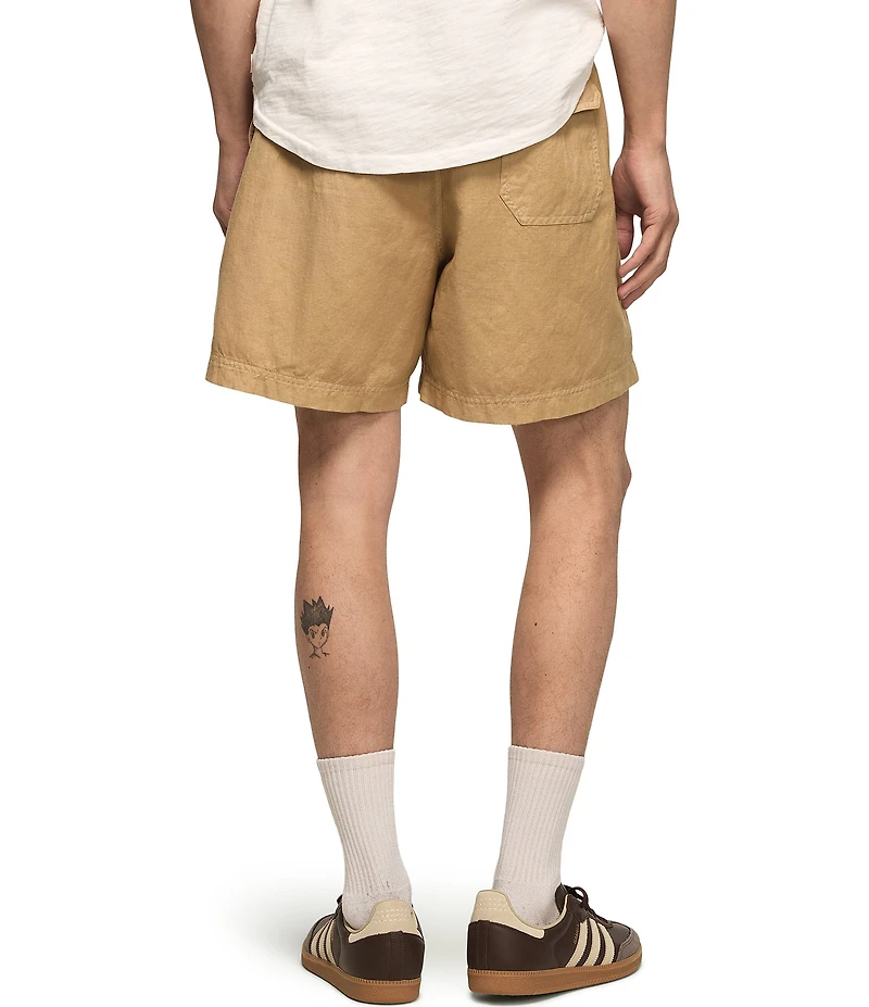 Lucky Brand Solid 7#double; Linen Pull-On Shorts