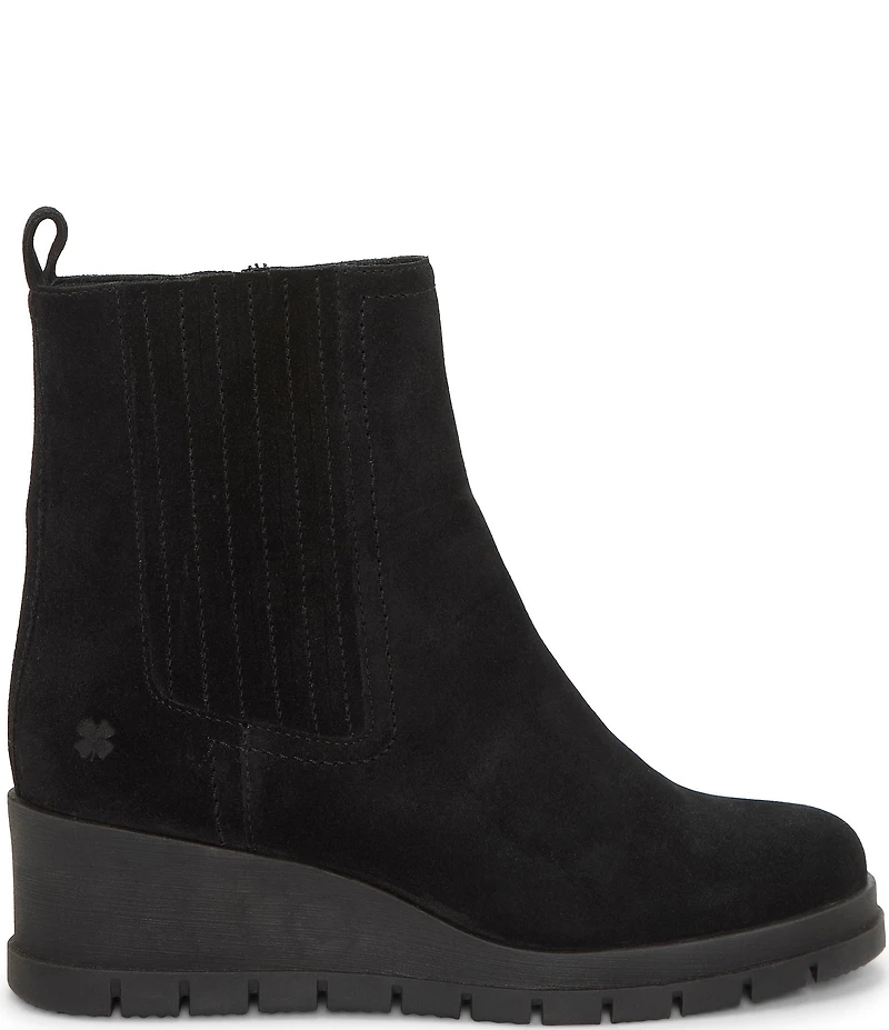 Lucky Brand Sondruh Suede Wedge Chelsea Booties