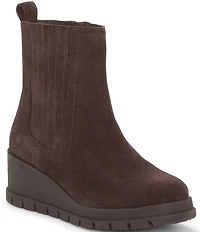 Lucky Brand Sondruh Suede Wedge Chelsea Booties