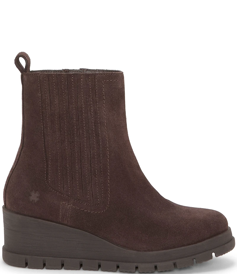 Lucky Brand Sondruh Suede Wedge Chelsea Booties