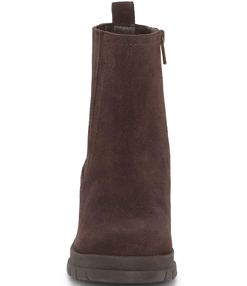 Lucky Brand Sondruh Suede Wedge Chelsea Booties