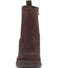 Lucky Brand Sondruh Suede Wedge Chelsea Booties