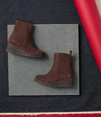 Lucky Brand Sondruh Suede Wedge Chelsea Booties