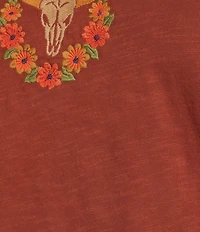 Lucky Brand Steer Knit Crew Neck Short Sleeve Tee