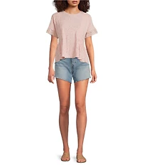 Lucky Brand Stretch Denim High Rise Baggy Shorts