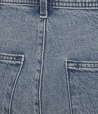 Lucky Brand Stretch Denim High Rise Wide Leg Patch Pocket Jeans
