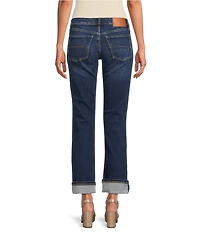 Lucky Brand Stretch Denim Mid Rise Sweet Crop Straight Leg Jeans