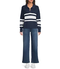 Lucky Brand Stretch Denim Mid Rise Sweet Wide Leg Jeans
