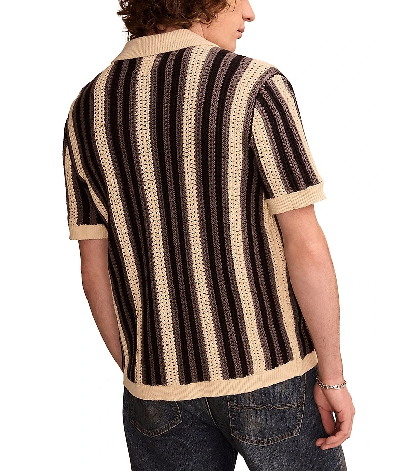 Lucky Brand Striped Short Sleeve Knit Top