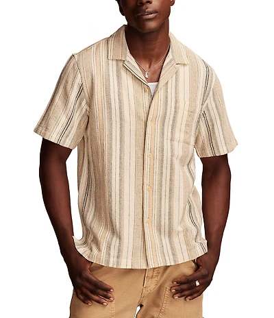 Lucky Brand Striped Short Sleeve Woven Shirt