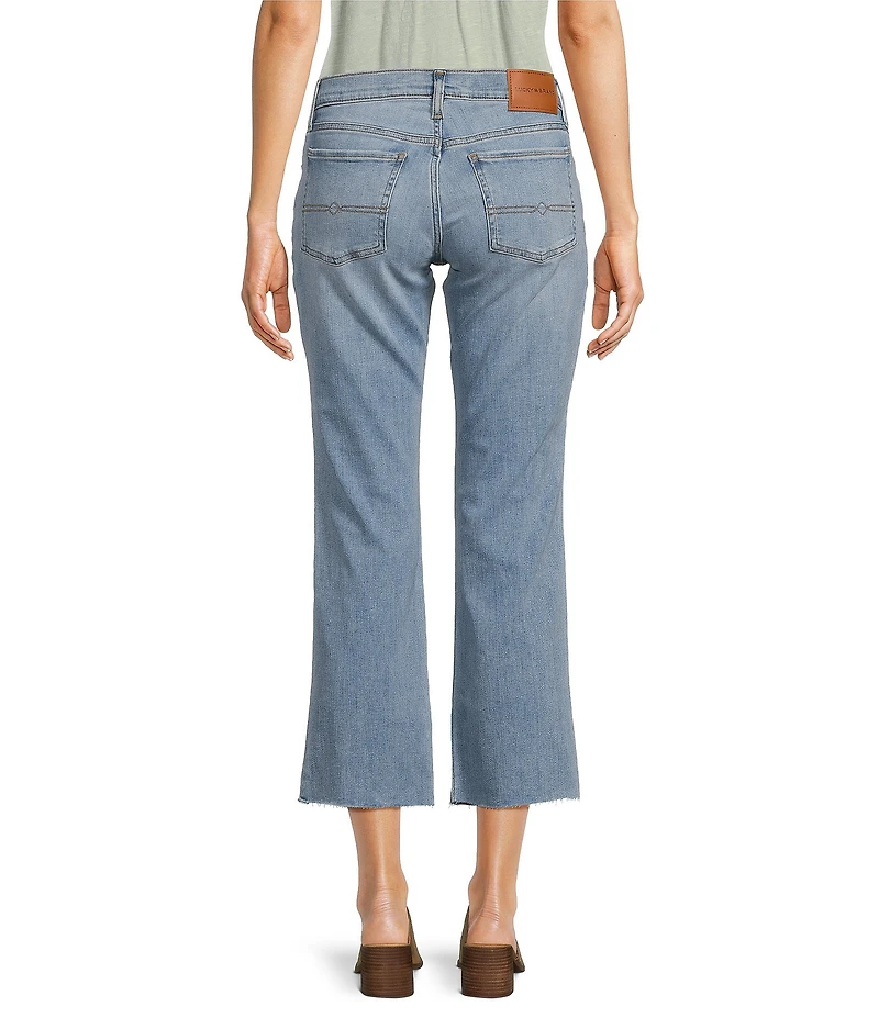 Lucky Brand Sweet Mid Rise Straight Raw Hem Kick Crop Jeans