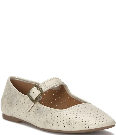 Lucky Brand Tannyr Metallic Perforated Mary Jane Flats