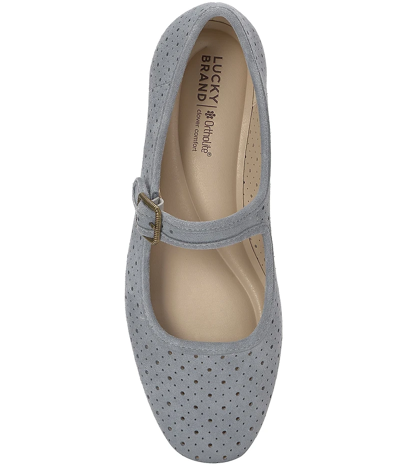 Lucky Brand Tannyr Perforated Suede Mary Jane Flats
