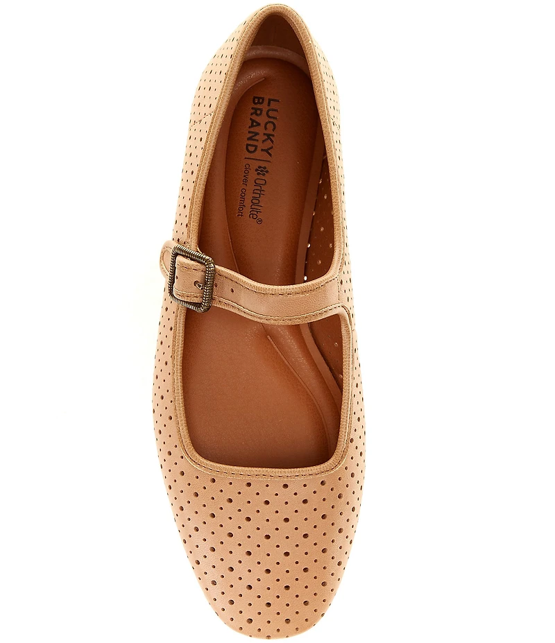 Lucky Brand Tannyr Perforated Suede Mary Jane Flats