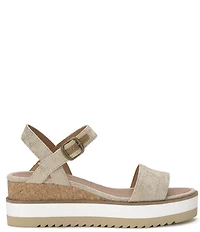 Lucky Brand Temay Linen Platform Wedge Sandals