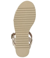 Lucky Brand Temay Linen Platform Wedge Sandals