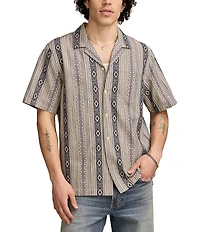 Lucky Brand Textured Stripe Short Sleeve Woven Shirt