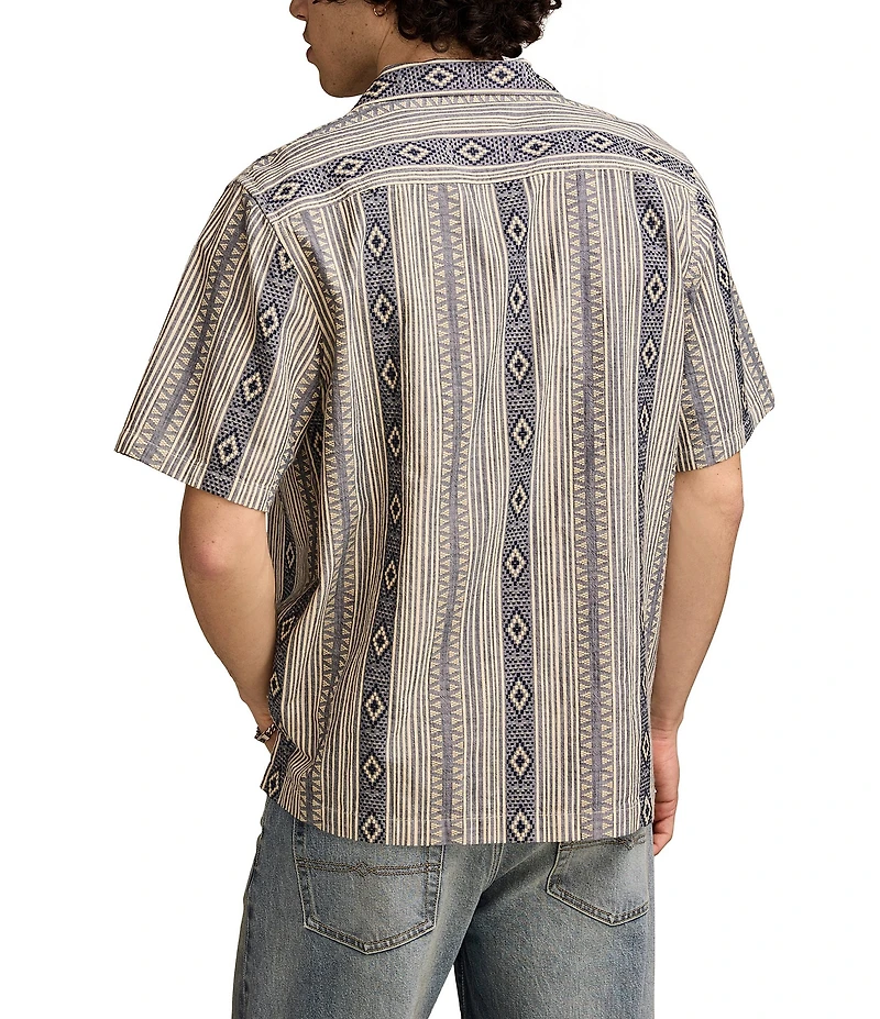 Lucky Brand Textured Stripe Short Sleeve Woven Shirt