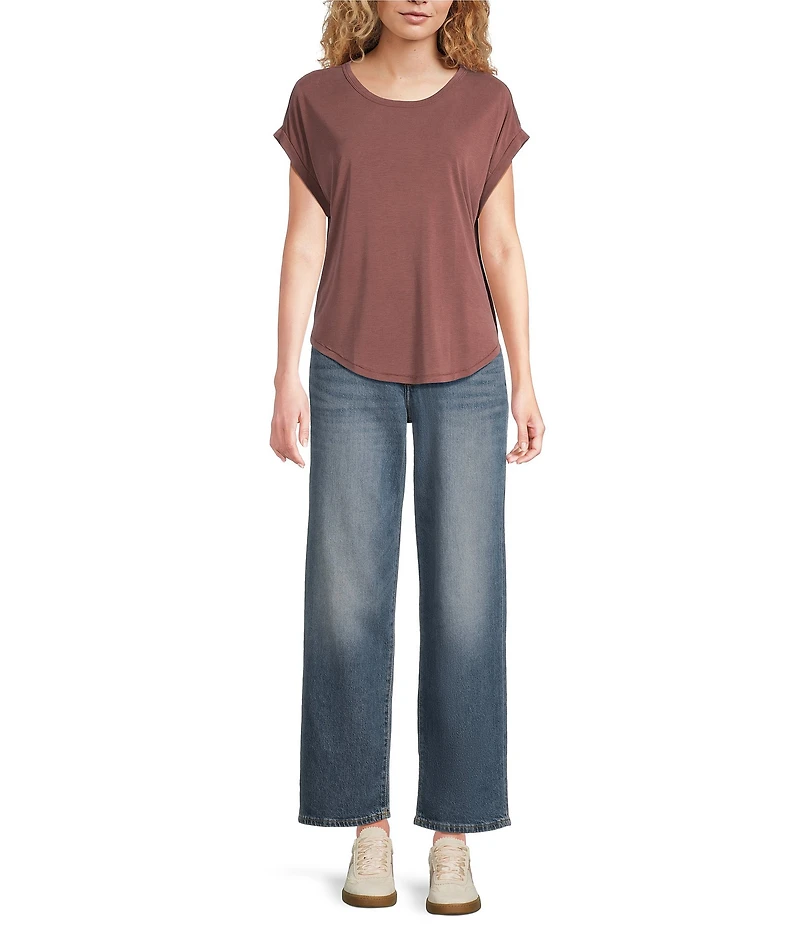 Lucky Brand The Baggy Stretch Denim Wide Leg Ankle Jeans