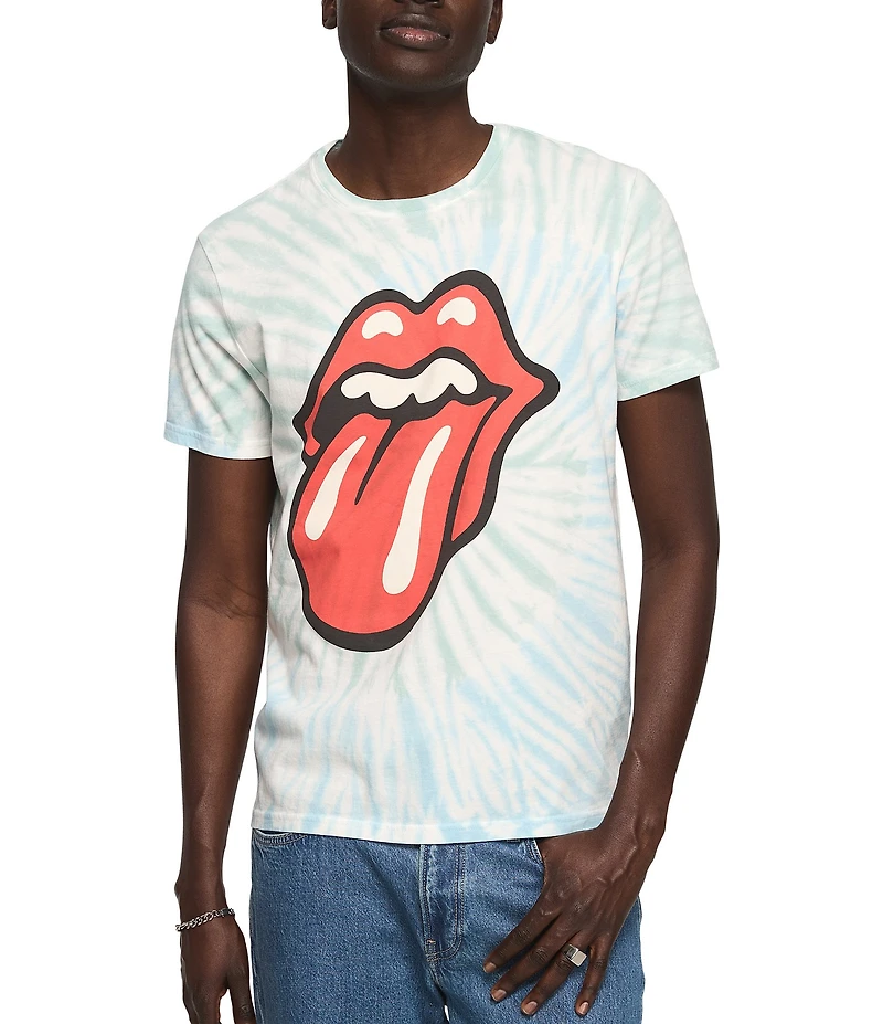 Lucky Brand The Rolling Stones Tie-Dyed Short Sleeve T-Shirt