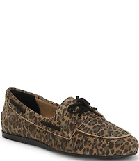 Lucky Brand Timini Leopard Print Suede Boat Shoes