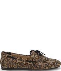 Lucky Brand Timini Leopard Print Suede Boat Shoes