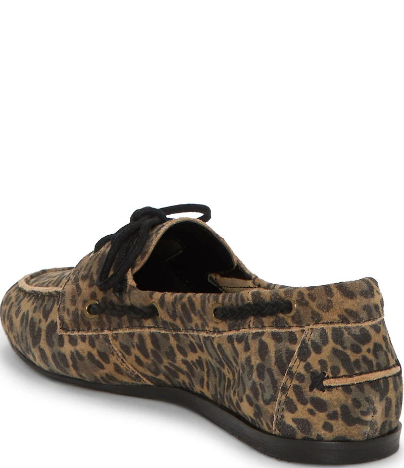 Lucky Brand Timini Leopard Print Suede Boat Shoes