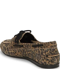 Lucky Brand Timini Leopard Print Suede Boat Shoes