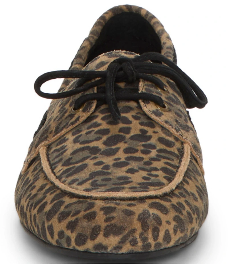Lucky Brand Timini Leopard Print Suede Boat Shoes