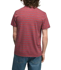 Lucky Brand Venice Short Sleeve Striped Notch Collar Tee